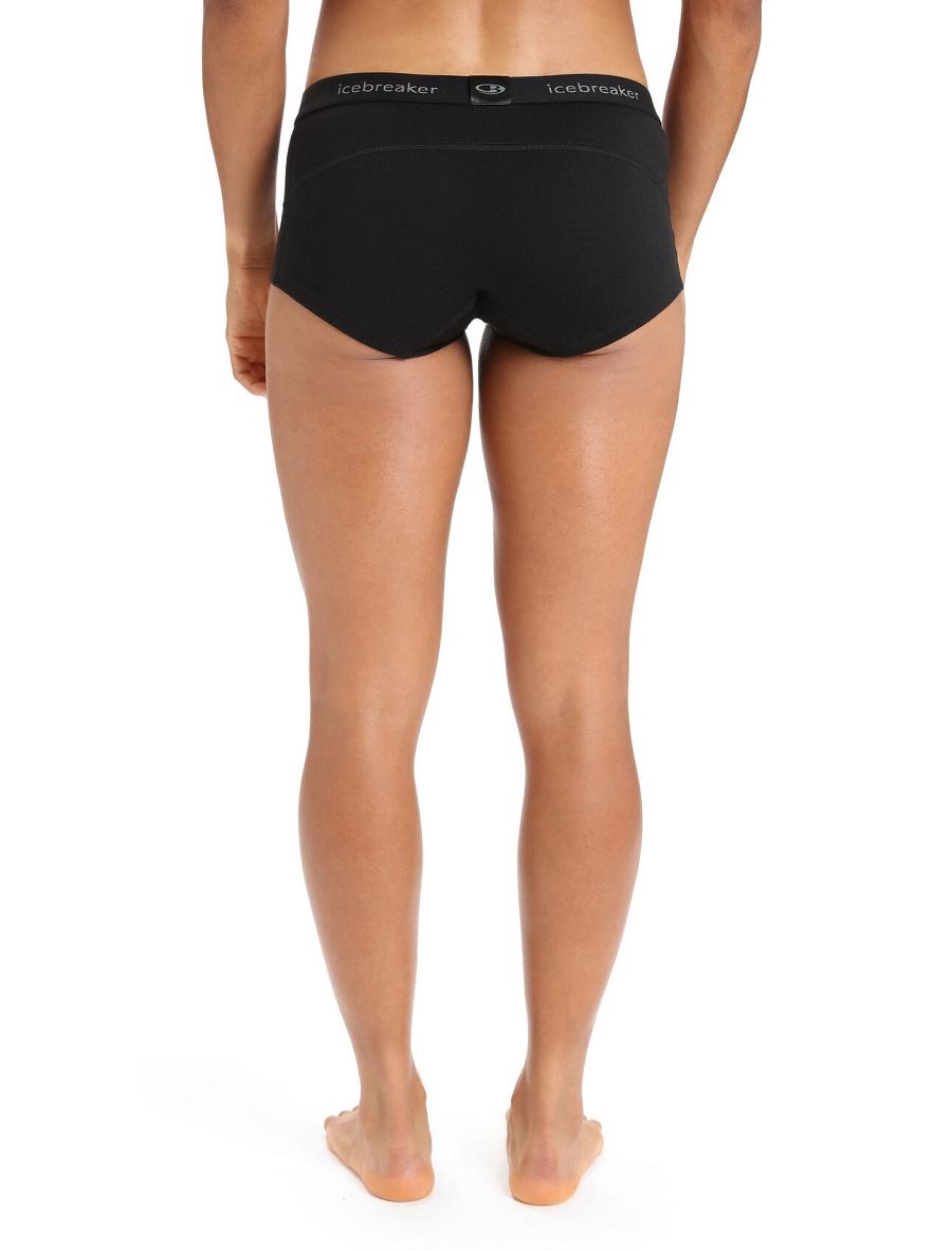 Sous Vêtement Icebreaker Merino 200 Oasis Thermal Boy Shorts Femme Noir | FR 1685XYUF